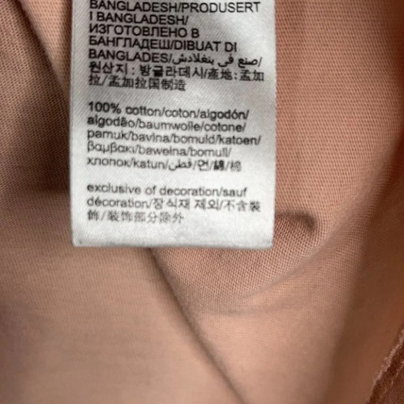 CALVIN KLEIN Crop T-Shirt Peach Pink Graphic Logo Short Sleeve Crew Baddie L - Picture 7 of 11